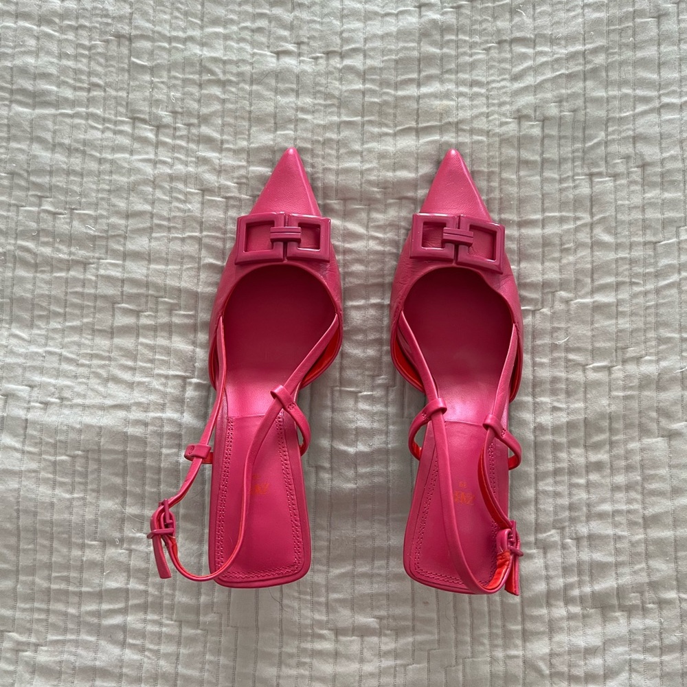 NWOT Zara Pink Slingback Heels